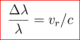 doppler shift wavelength formula